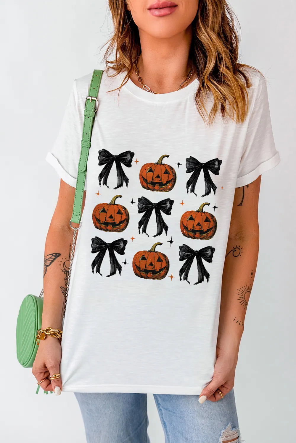 Pumpkin Round Neck Short Sleeve T-Shirt – Trendsi | ClozArt