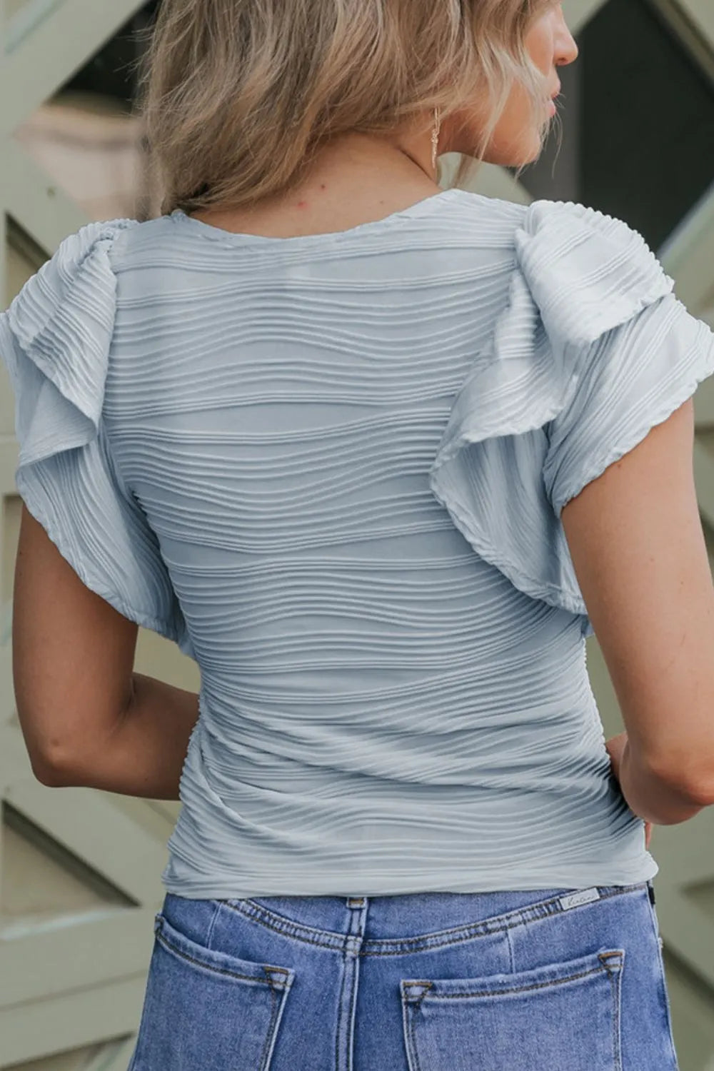 Textured Round Neck Cap Sleeve Top – Trendsi | ClozArt