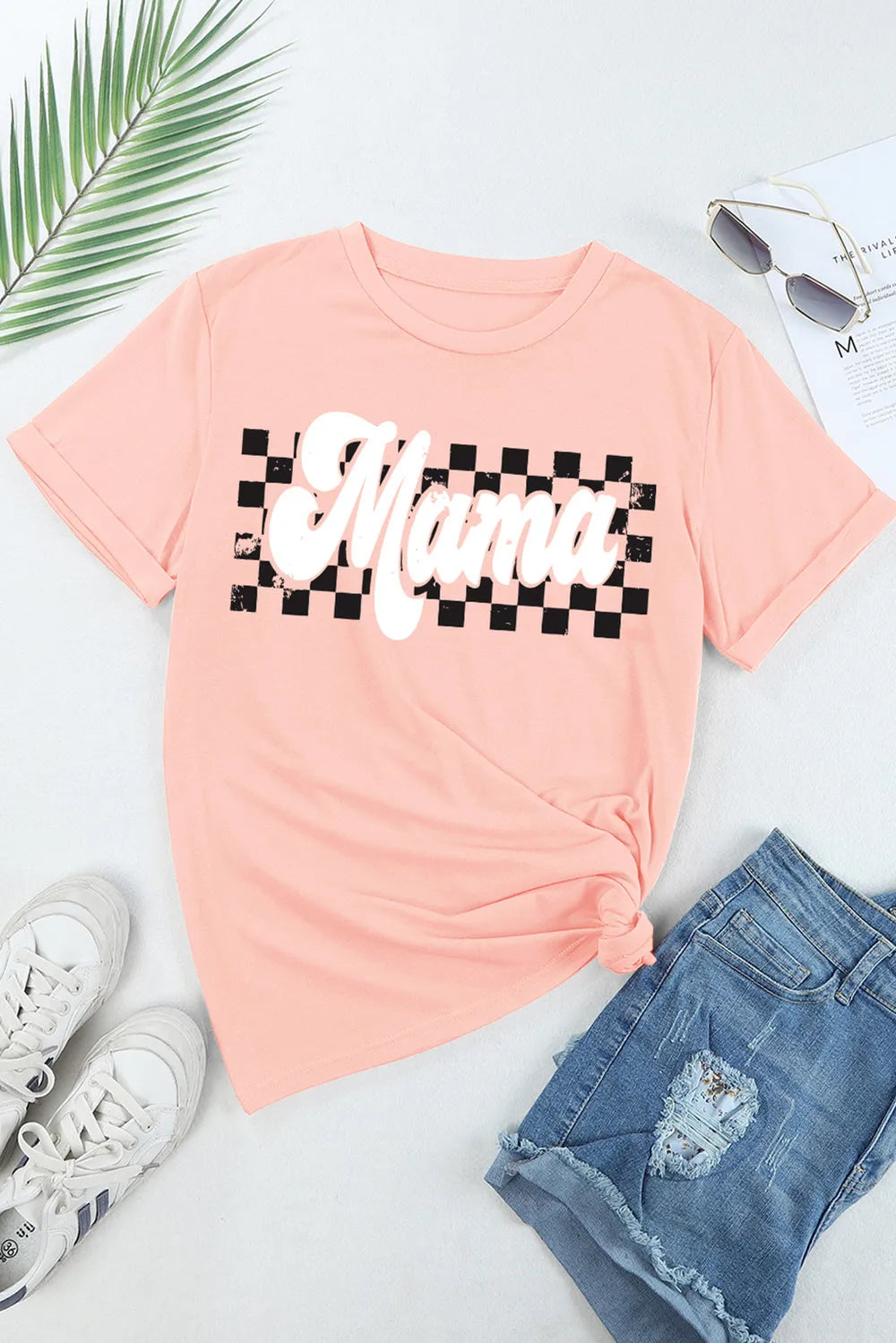 MAMA Round Neck Short Sleeve T-Shirt – Trendsi | ClozArt