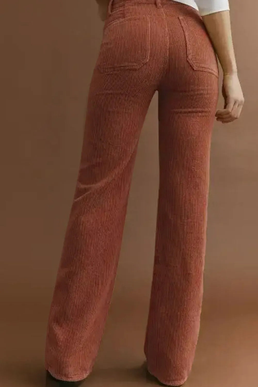 High Waist Square Pockets Corduroy Pants – Trendsi | ClozArt