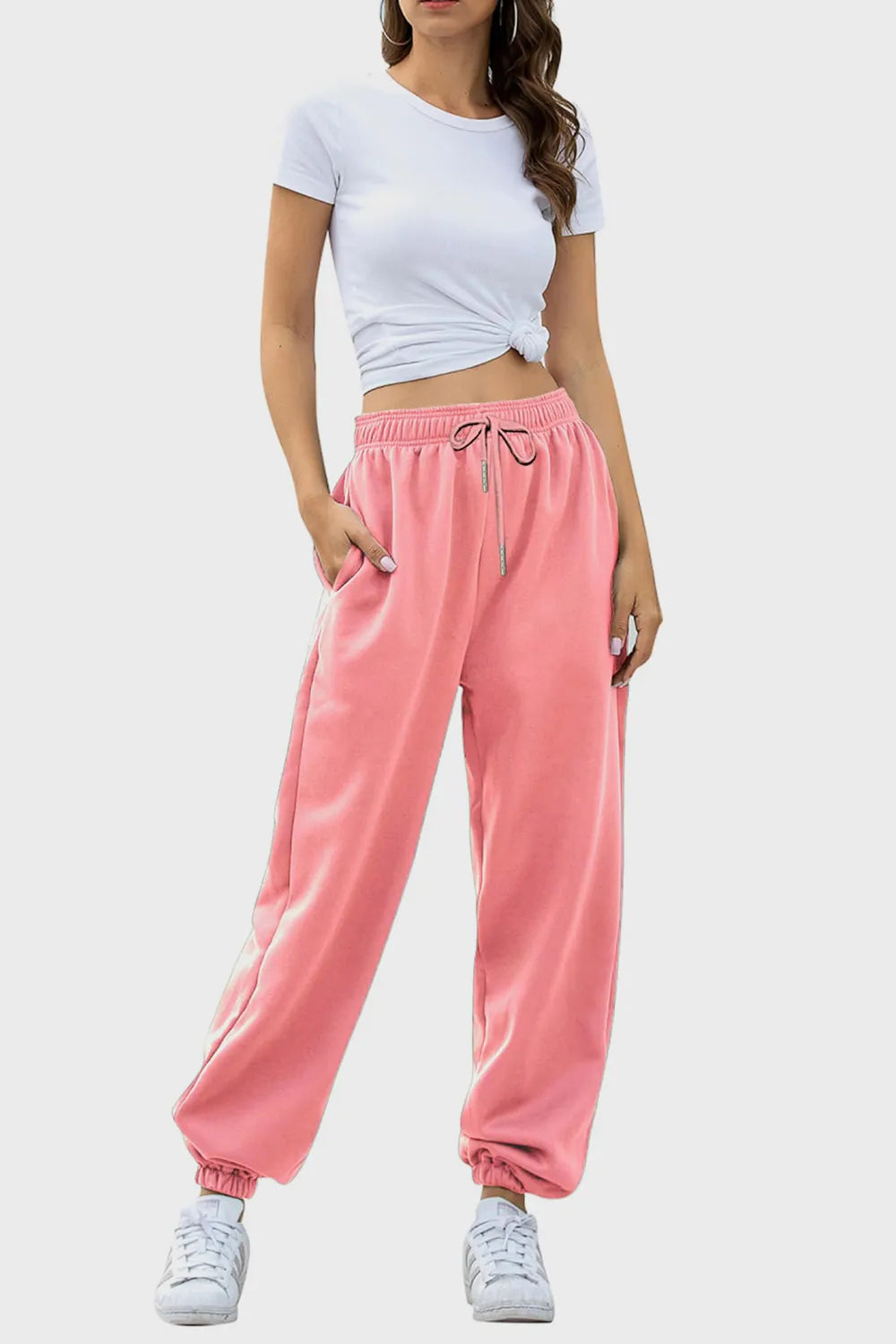 Elastic Waist Joggers with Pockets – Trendsi | ClozArt