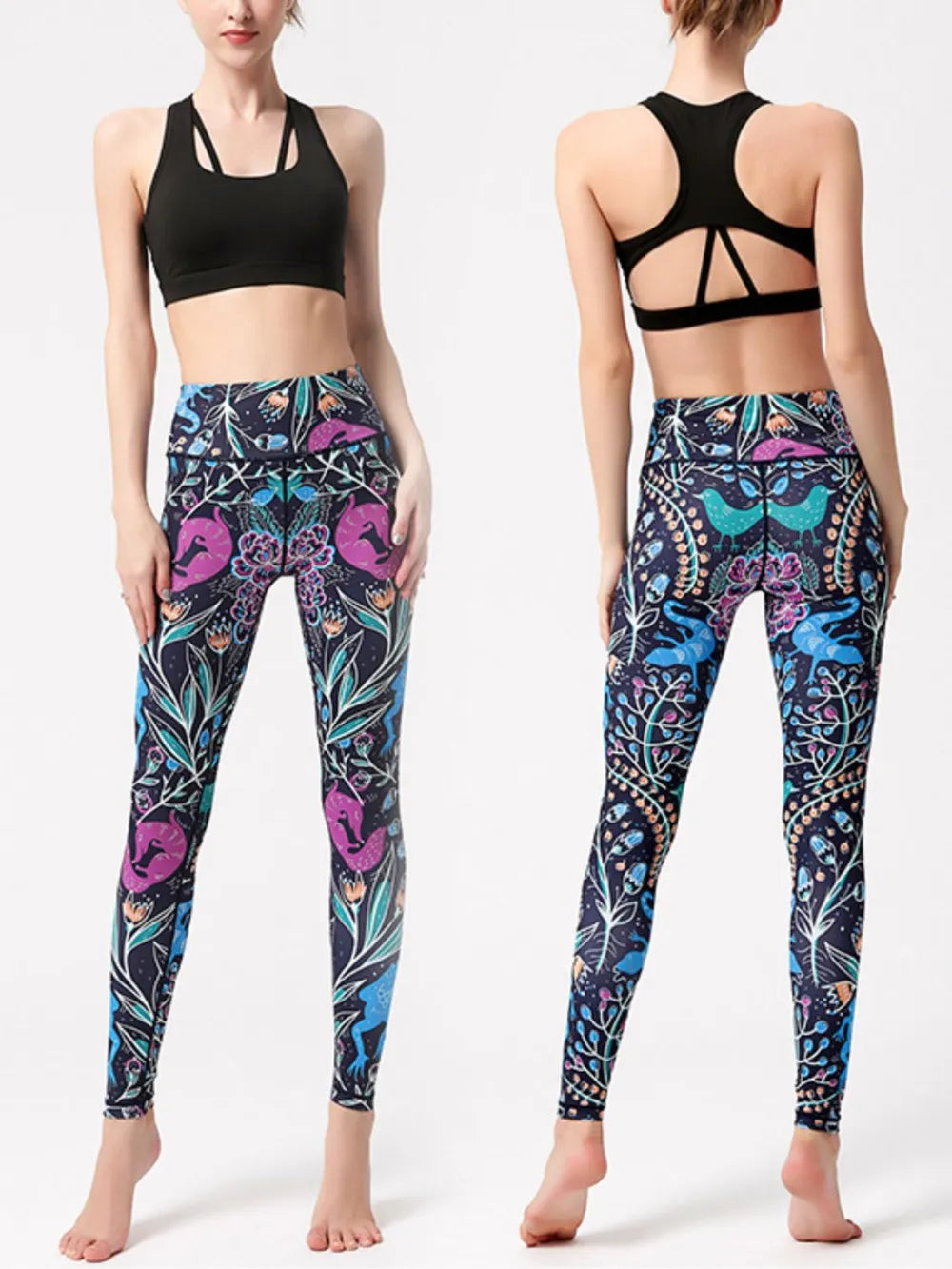 Printed High Waist Active Leggings – Trendsi | ClozArt