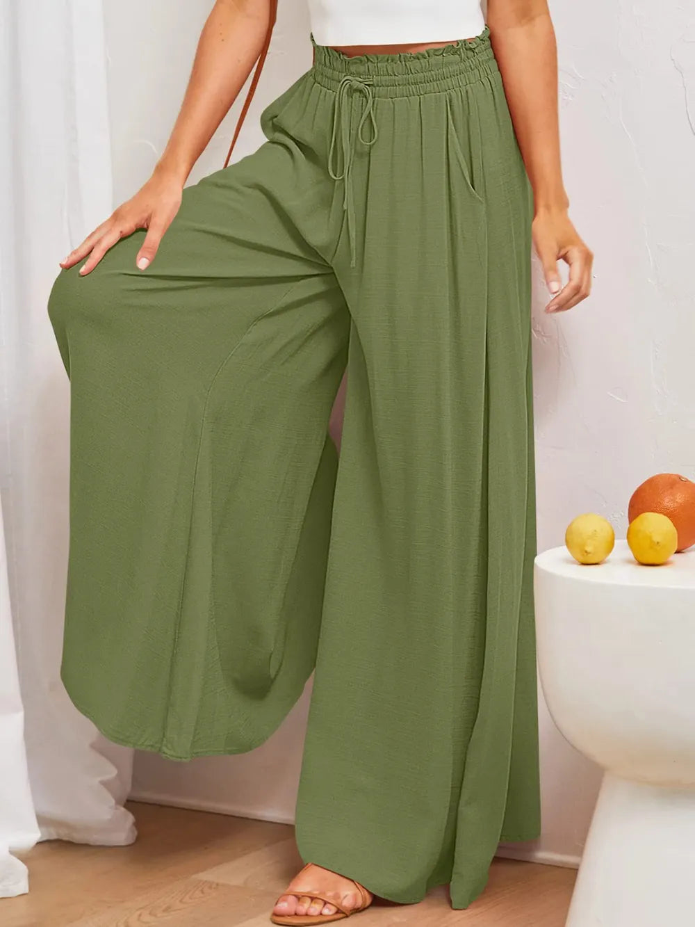 Wide Leg Pants with Pockets – Trendsi | ClozArt