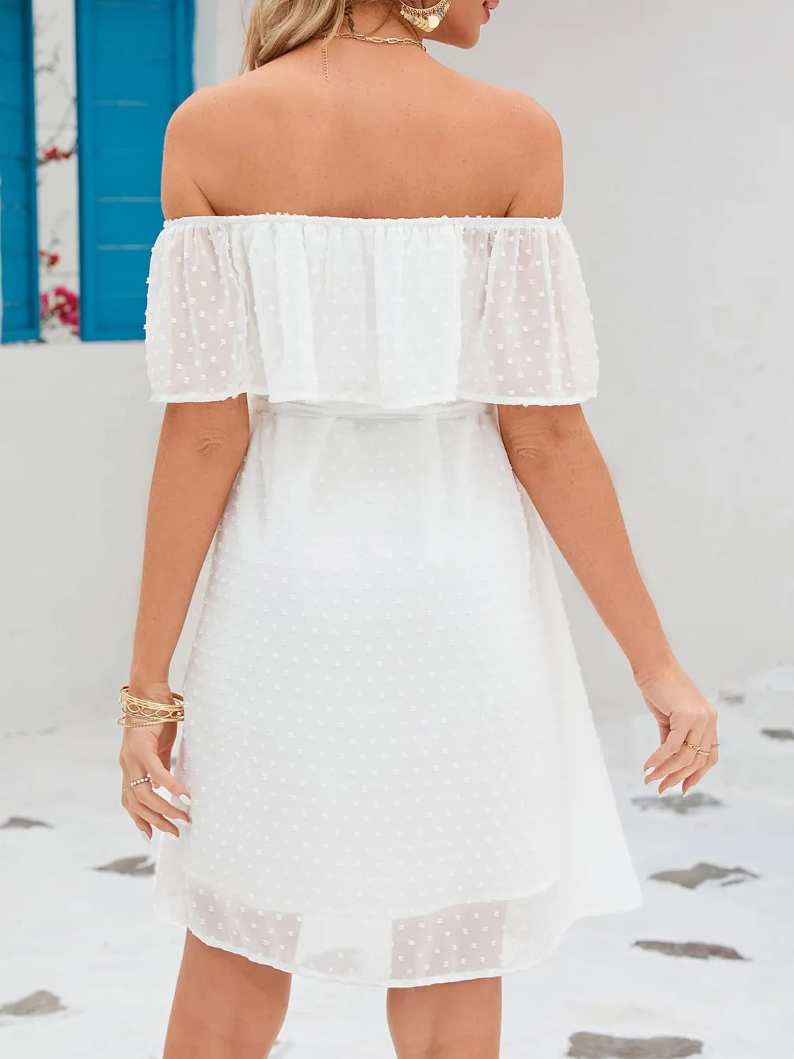 Off Should Short Sleeve Mini Dress – Trendsi | ClozArt