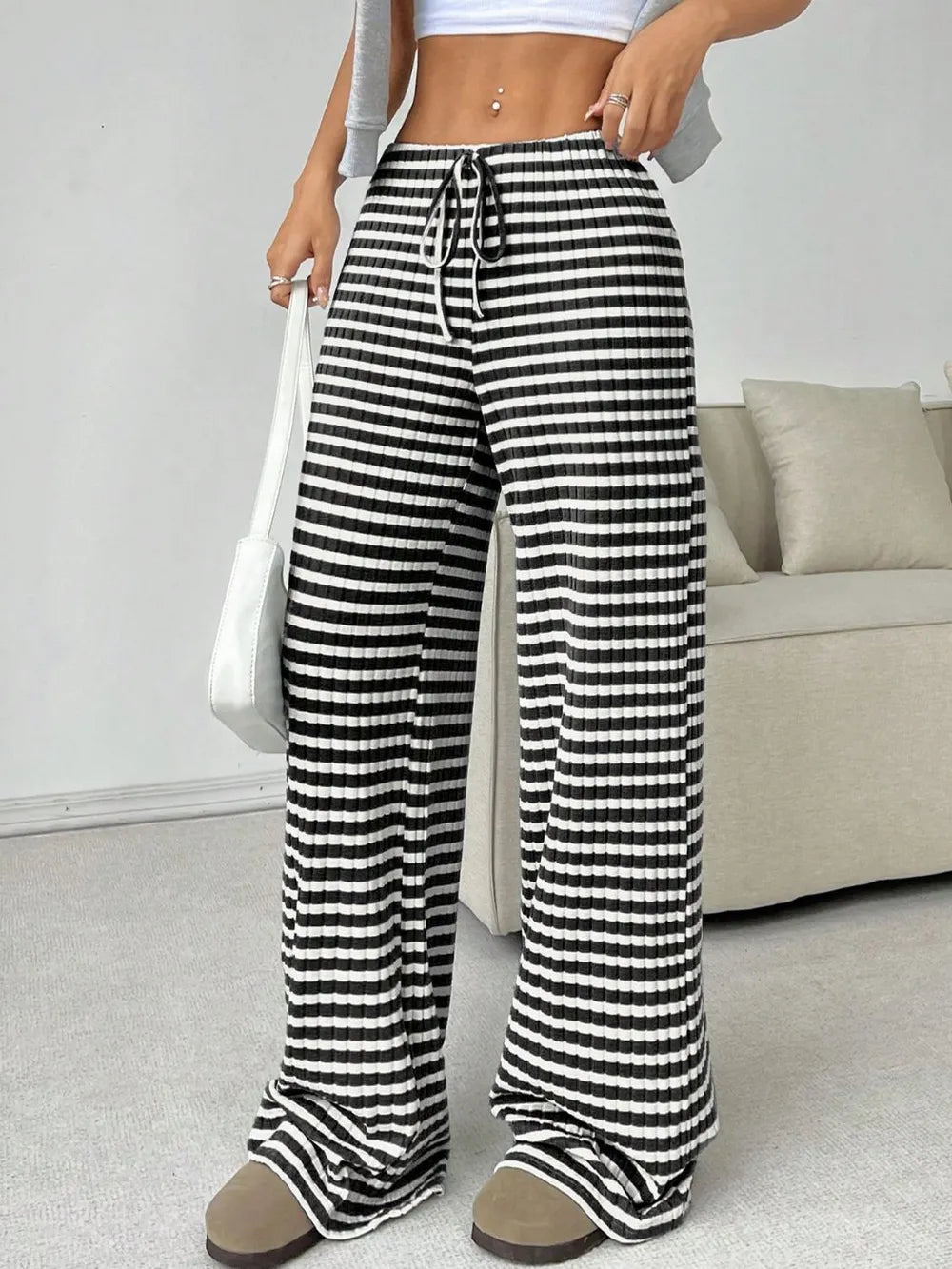 Tied Striped Wide Leg Pants – Trendsi | ClozArt
