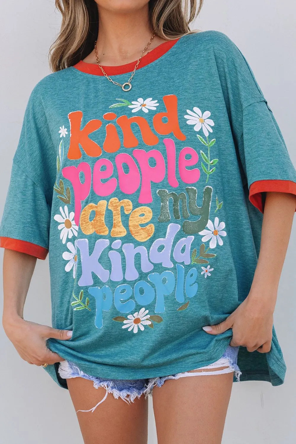 Kind People are My Kind People Graphic Oversized T-Shirt – Trendsi | ClozArt
