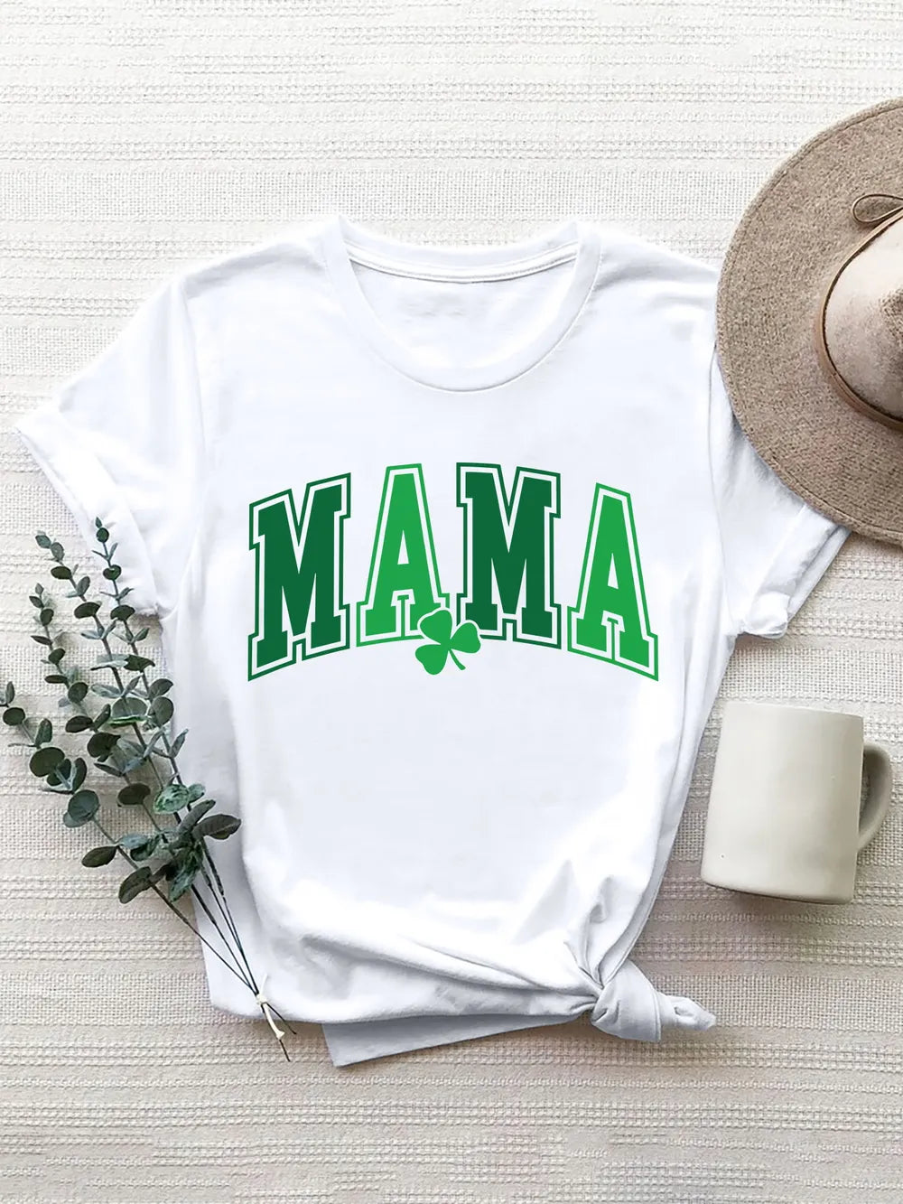 MAMA Round Neck Short Sleeve T-Shirt – Trendsi | ClozArt