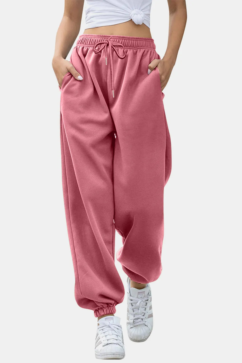 Elastic Waist Joggers with Pockets – Trendsi | ClozArt