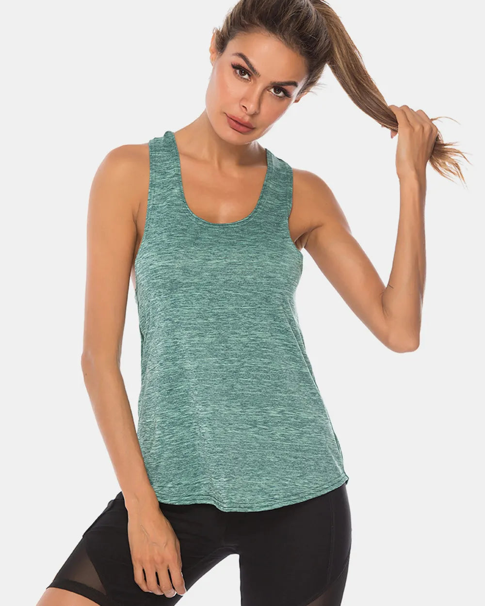 Full Size Scoop Neck Wide Strap Active Tank – Trendsi | ClozArt