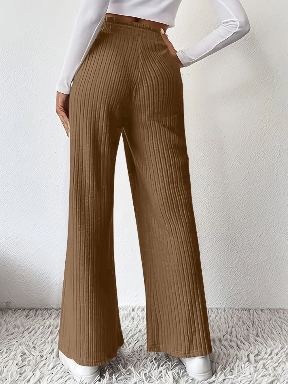 Ribbed High Waist Pants – Trendsi | ClozArt