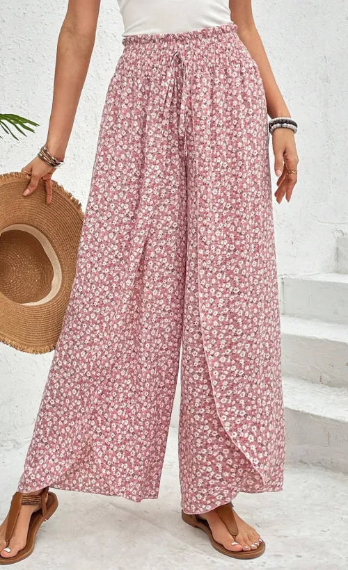 Slit Printed Wide leg Pants – Trendsi | ClozArt