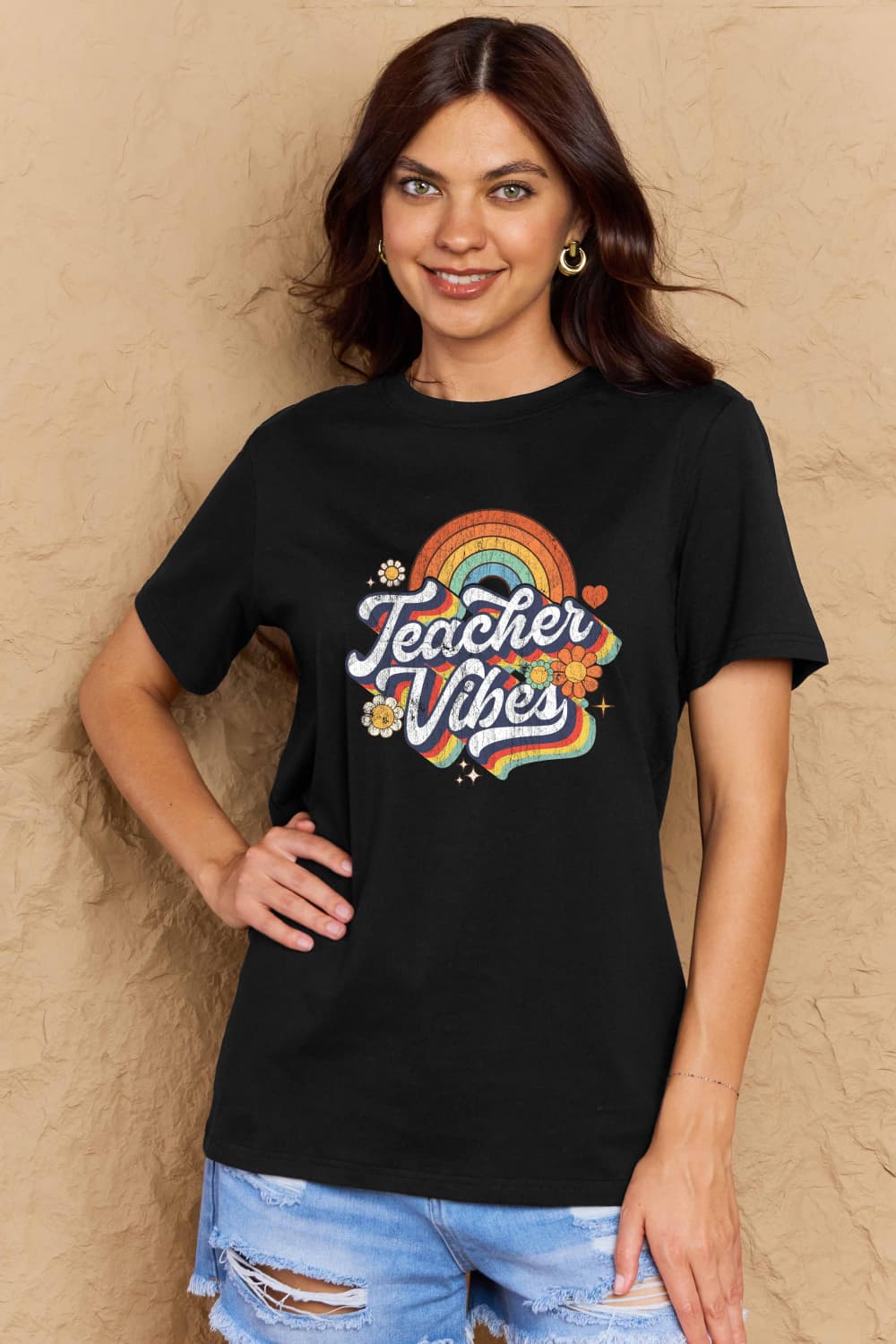 Simply Love Full Size TEACHER VIBES Graphic Cotton T-Shirt – Trendsi | ClozArt