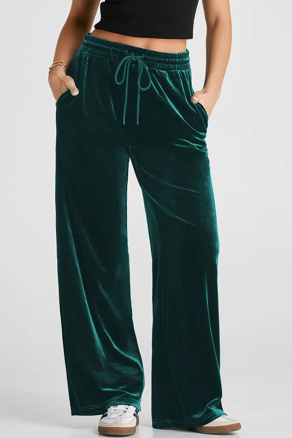 Drawstring Waist Wide Leg Active Pants – Trendsi | ClozArt