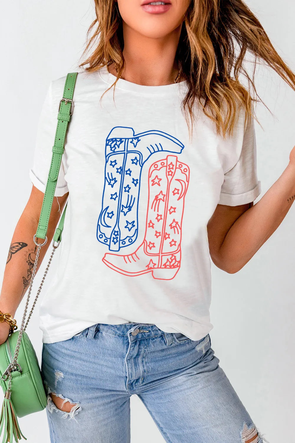 Boot Graphic Round Neck Short Sleeve T-Shirt – Trendsi | ClozArt