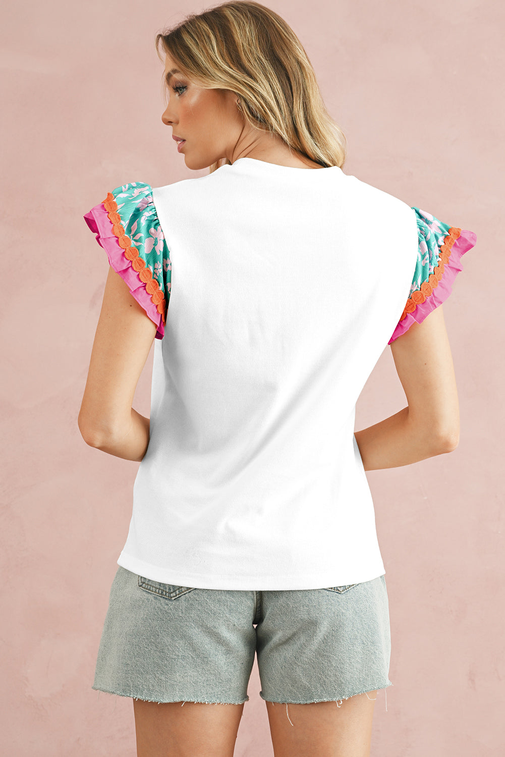 Light Green Ricrac Applique Floral Sleeve Textured Blouse – Shewin | ClozArt