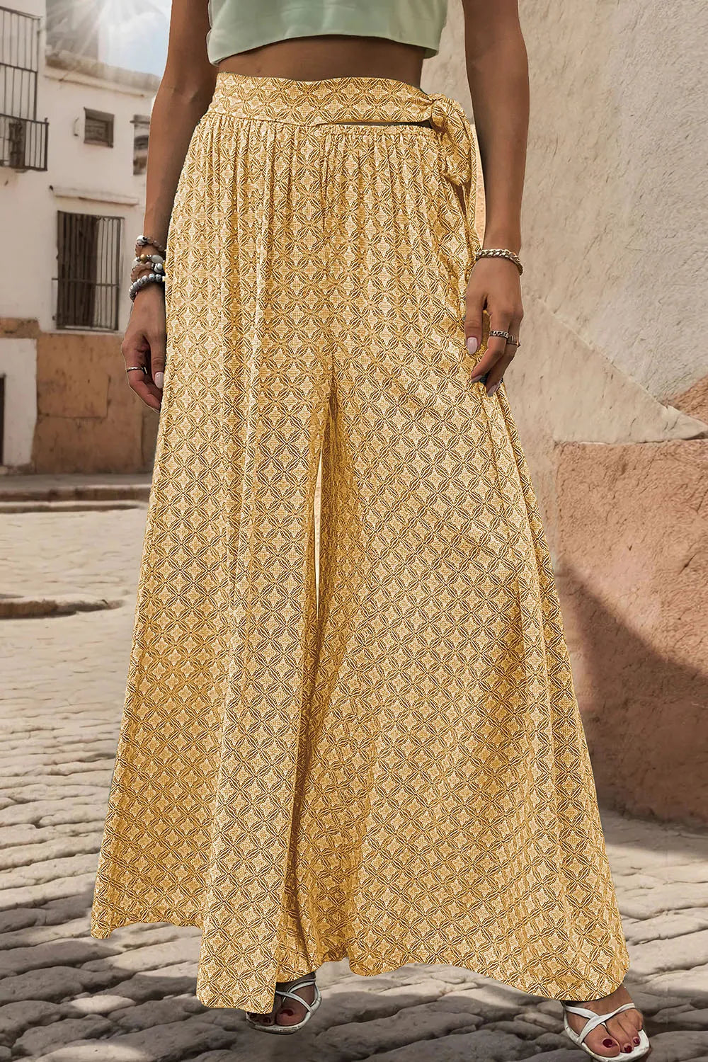 Perfee Printed Tied Wide Leg Pants – Trendsi | ClozArt