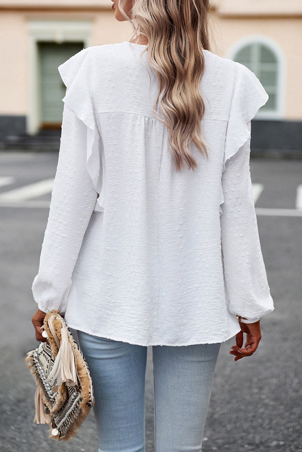 Round Neck Ruffled Blouse – Trendsi | ClozArt