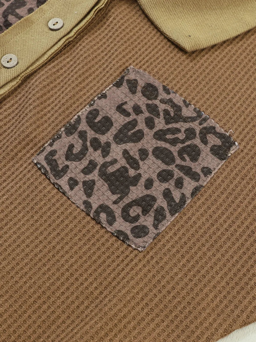 Half Button Leopard Collared Neck Blouse – Trendsi | ClozArt