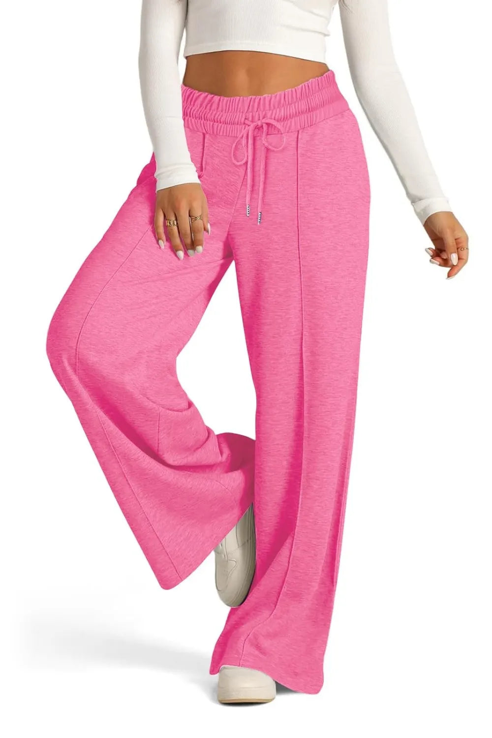 Drawstring Elastic Waist Wide Leg Pants – Trendsi | ClozArt