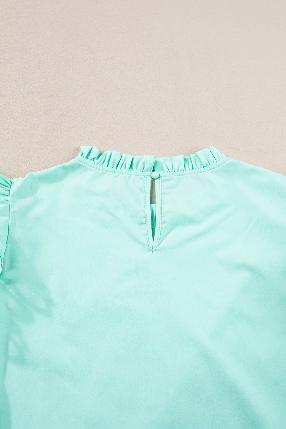 Beau Blue Layered Cap Sleeve Frill Neck Blouse – Shewin | ClozArt