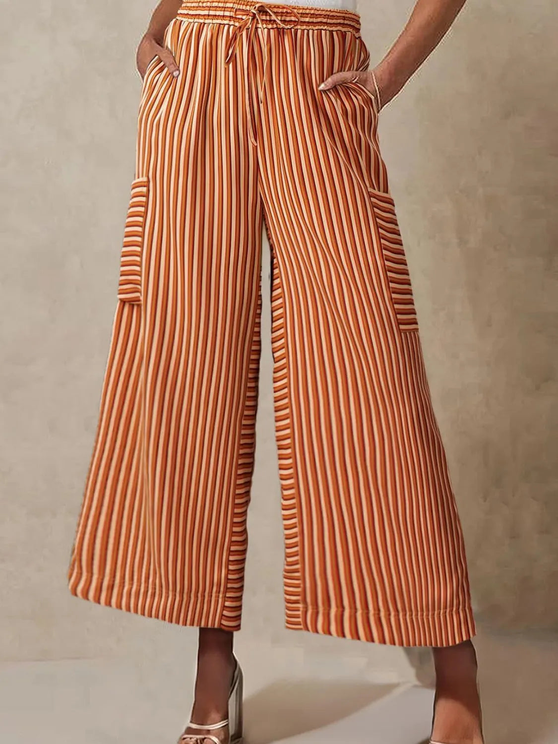 Contrast Striped Wide leg Pants – Trendsi | ClozArt