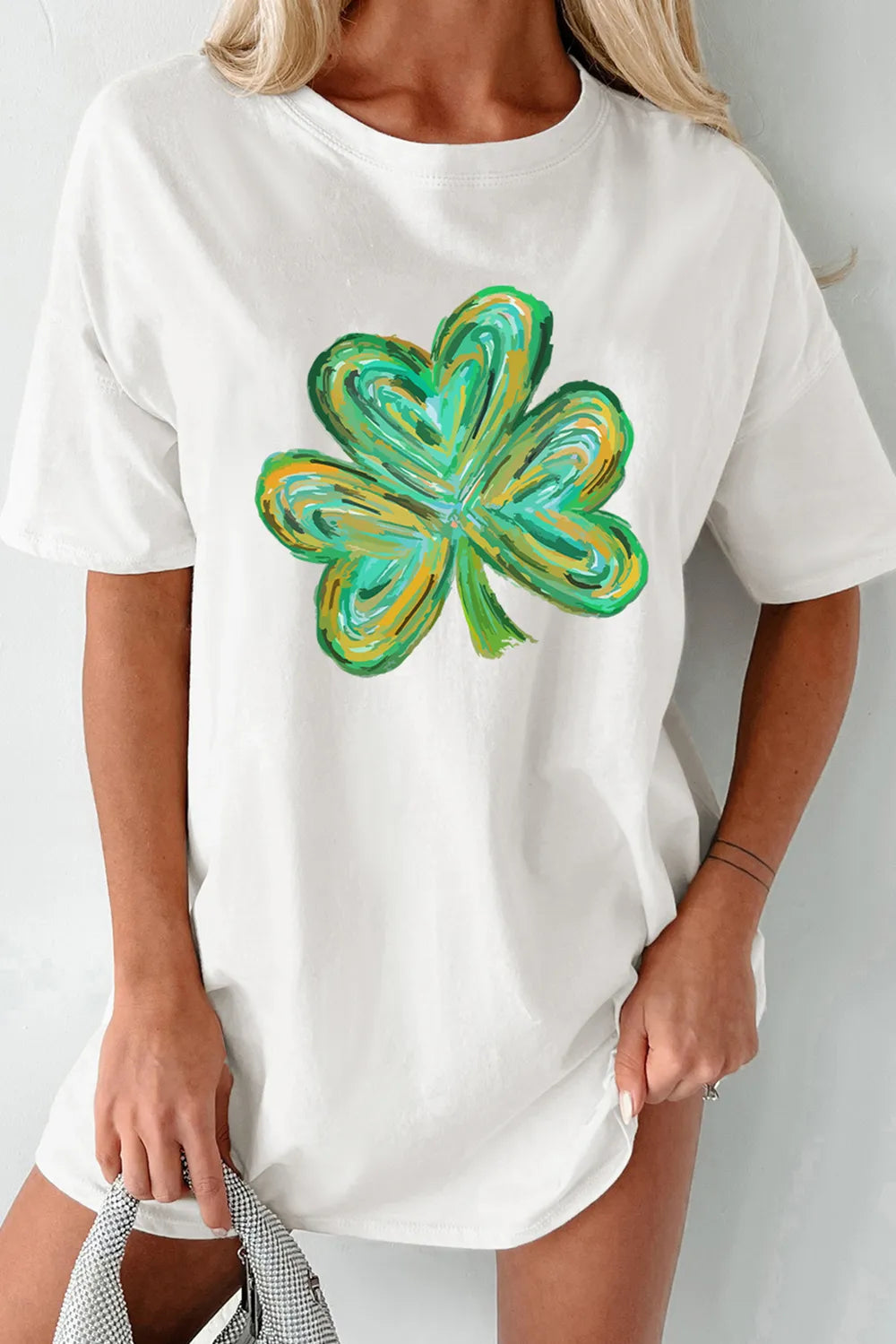 Lucky Clover Round Neck Short Sleeve T-Shirt – Trendsi | ClozArt