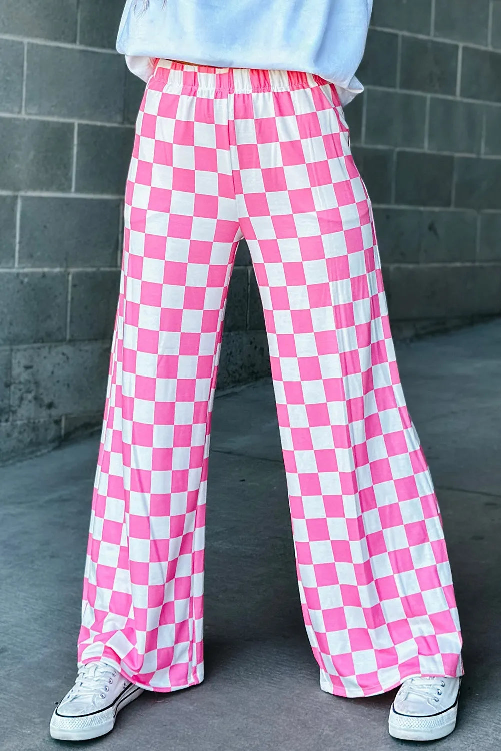 Checkered Wide Leg Pants – Trendsi | ClozArt