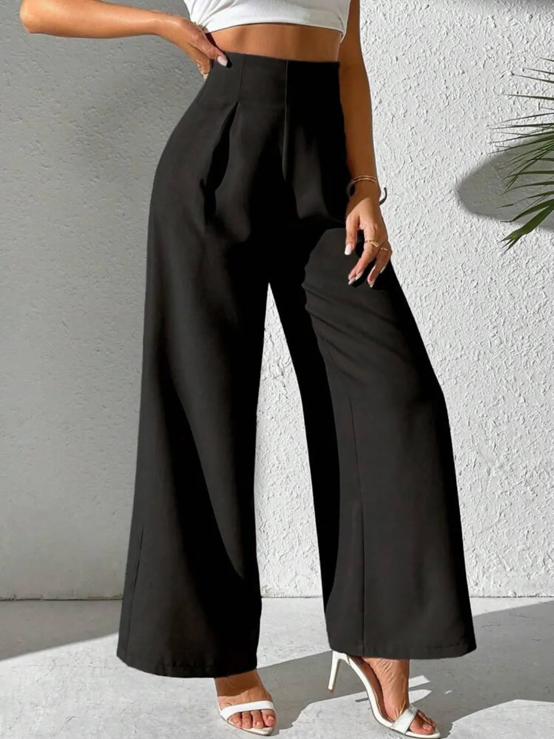 Wide Leg High Waist Pants – Trendsi | ClozArt