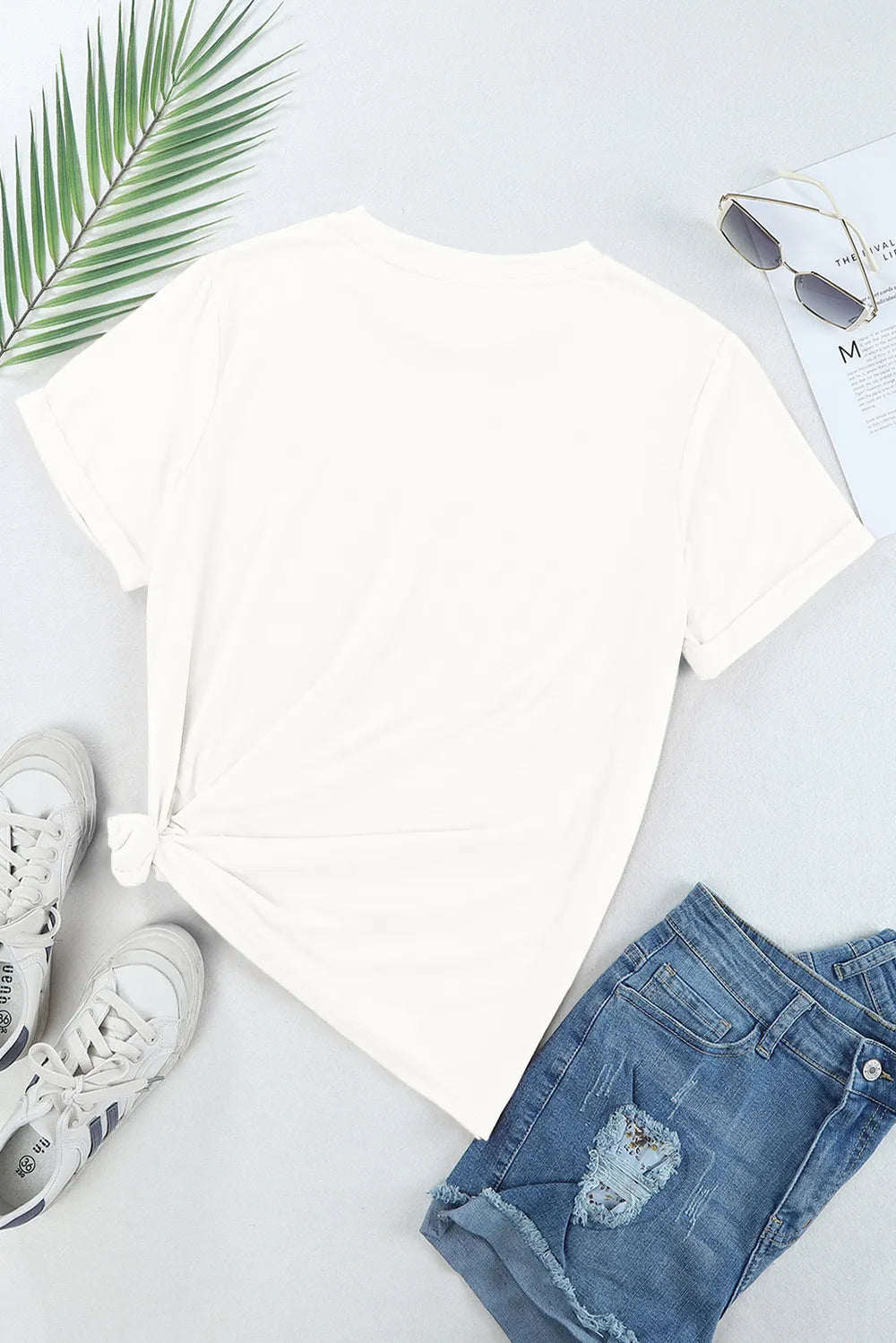AMERICA Round Neck Short Sleeve T-Shirt – Trendsi | ClozArt