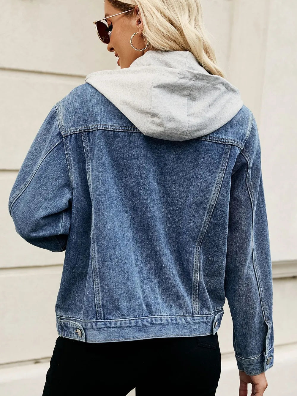 Drawstring Hooded Button Up Denim Jacket – Trendsi | ClozArt