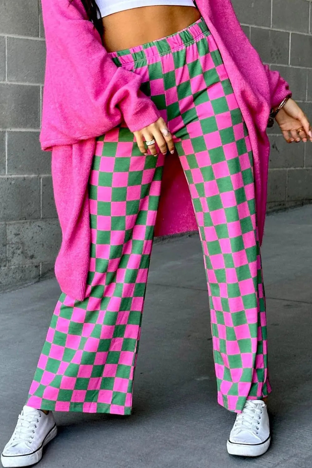 Checkered Wide Leg Pants – Trendsi | ClozArt