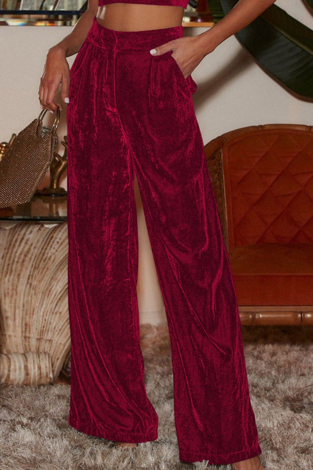 Loose Fit High Waist Long Pants with Pockets – Trendsi | ClozArt
