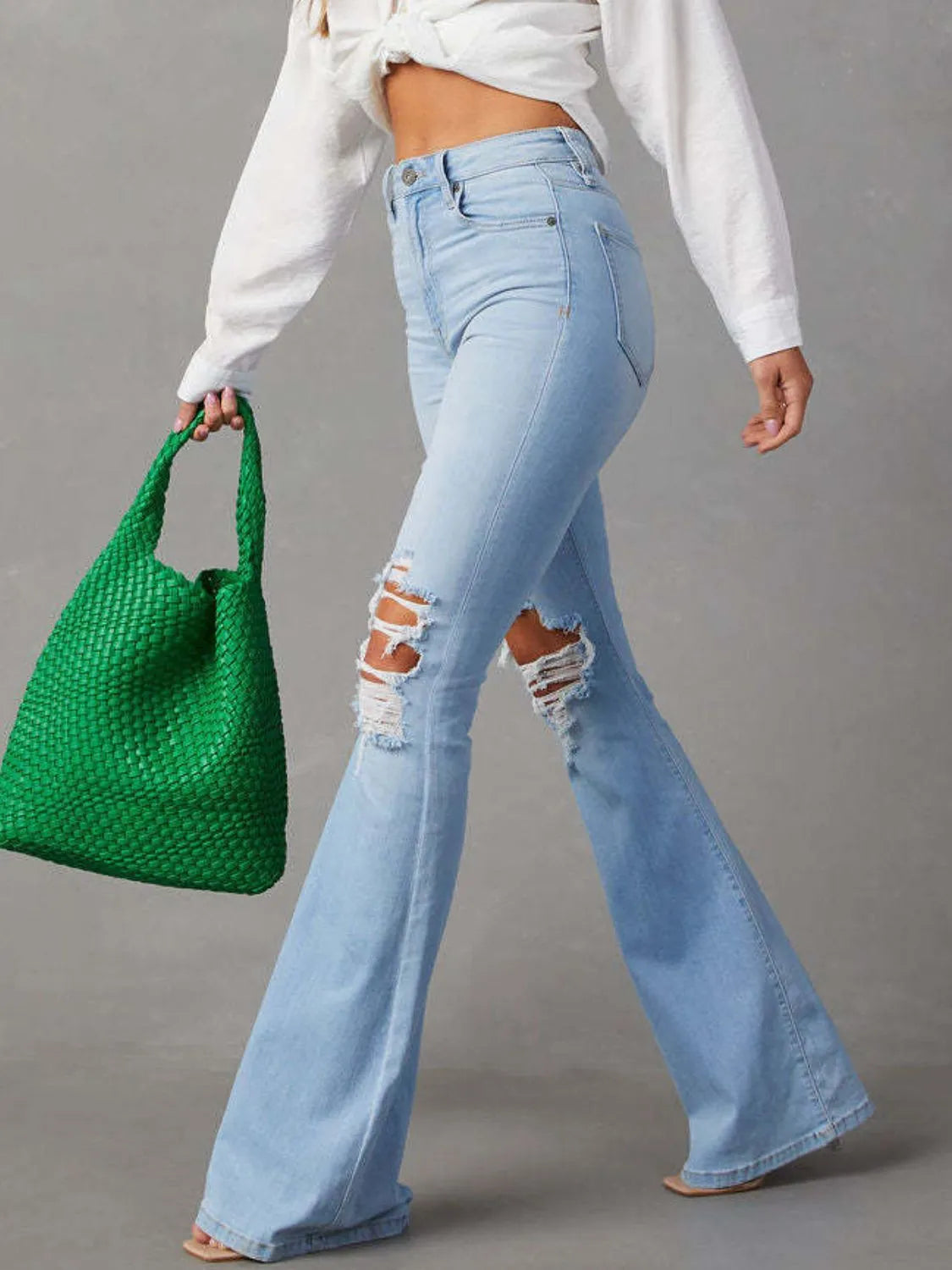 Distressed Jeans with Pockets – Trendsi | ClozArt