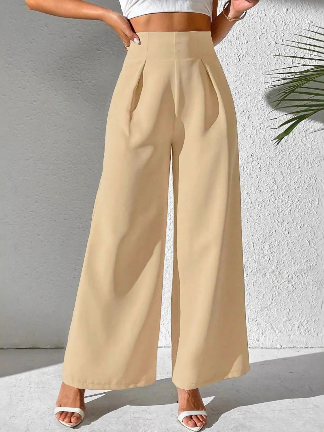 Wide Leg High Waist Pants – Trendsi | ClozArt