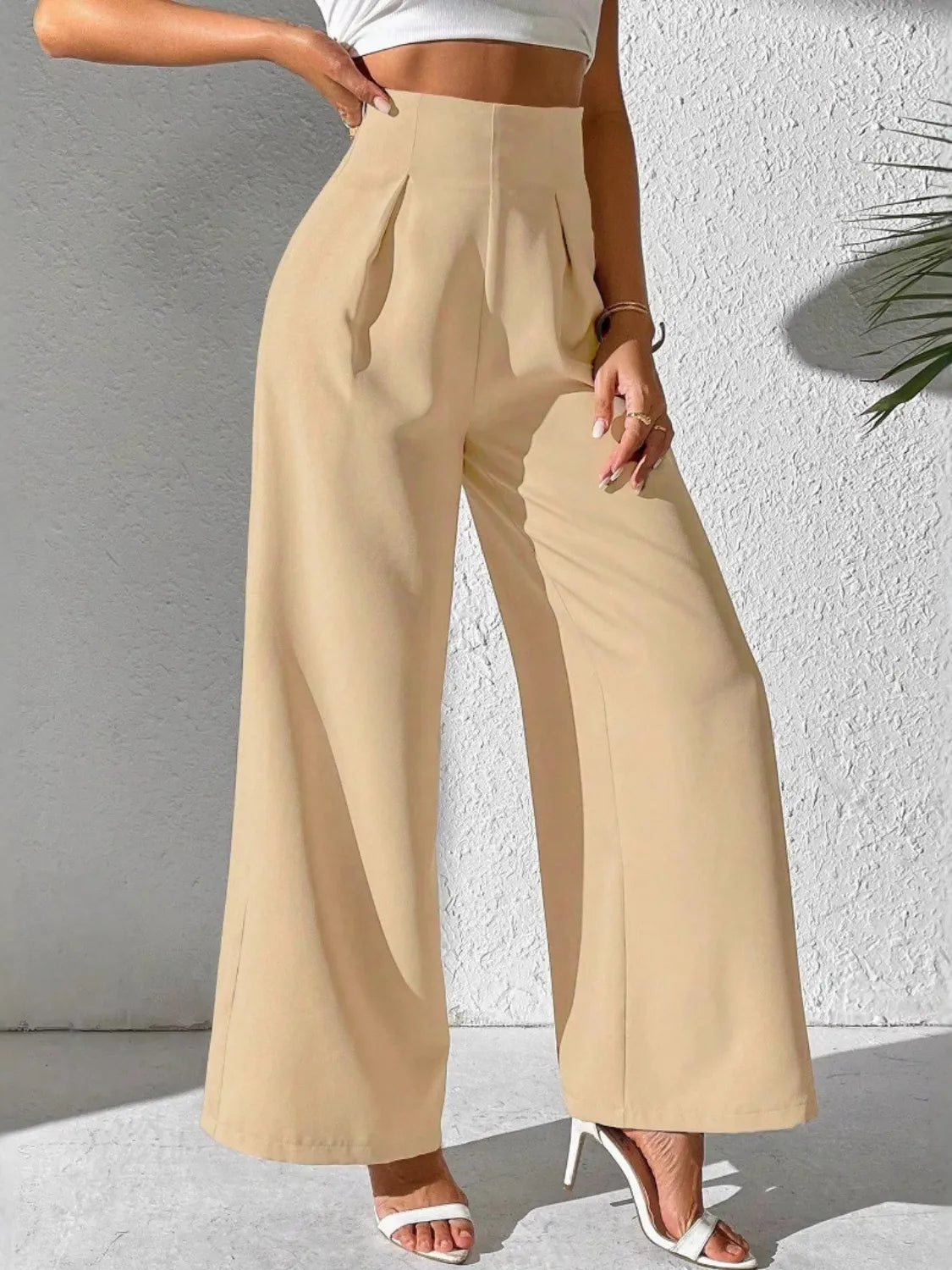 Wide Leg High Waist Pants – Trendsi | ClozArt