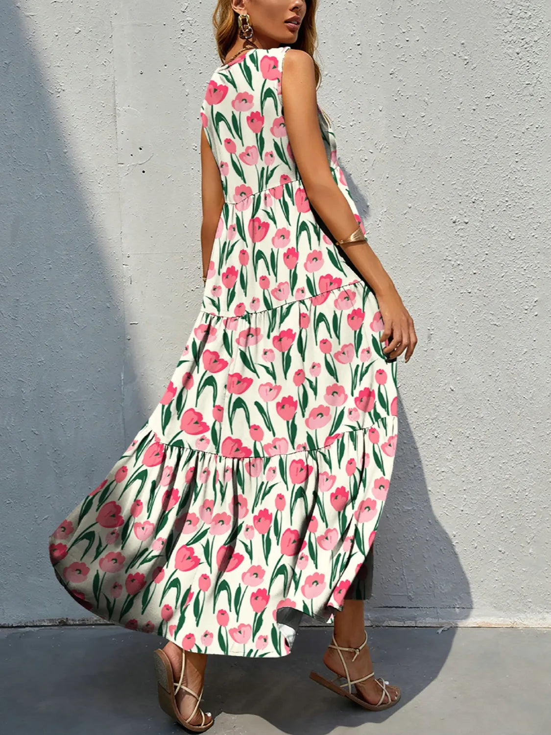 Floral Tiered Maxi Tank Dress – Trendsi | ClozArt