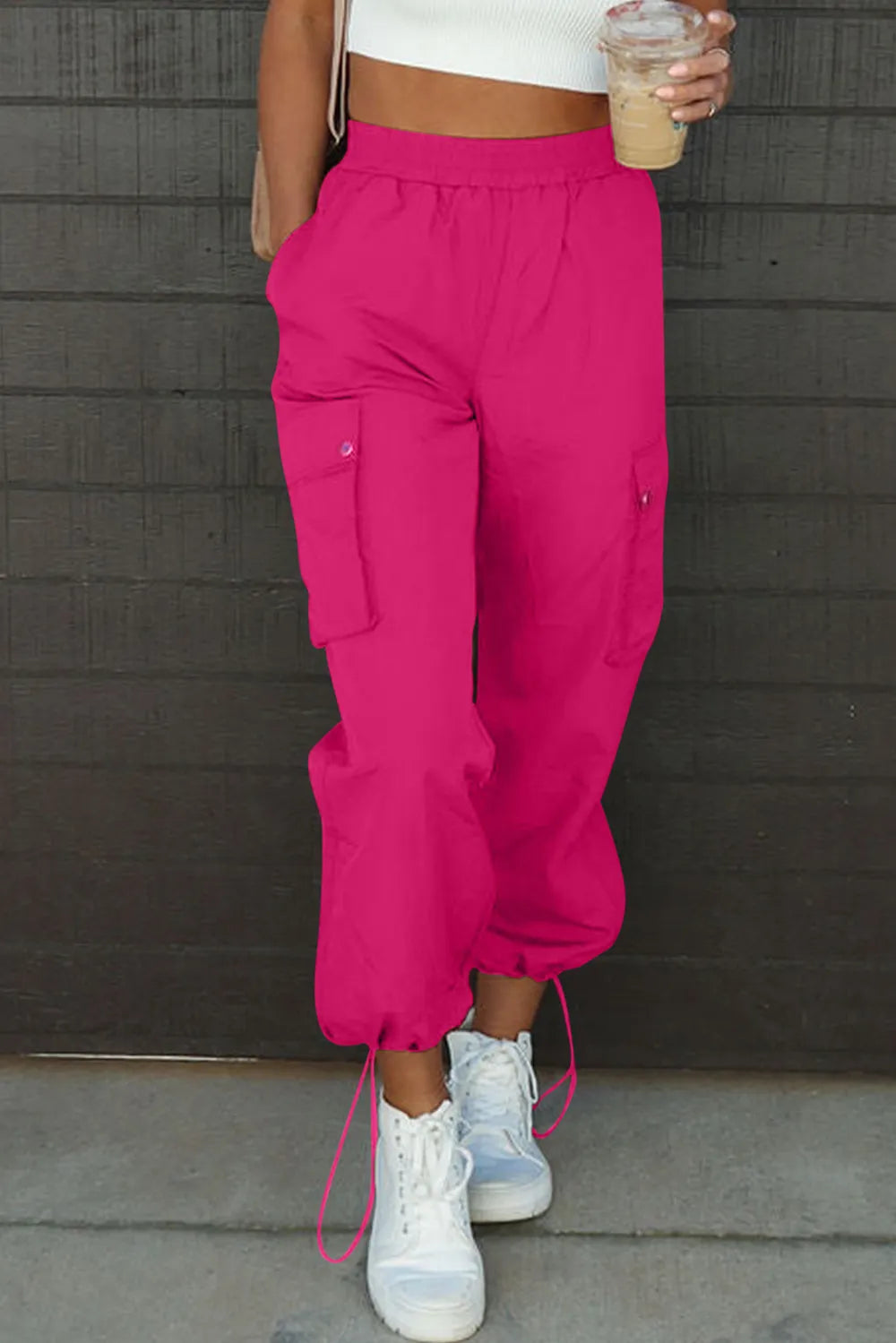 Drawstring Elastic Waist Pants with Pockets – Trendsi | ClozArt