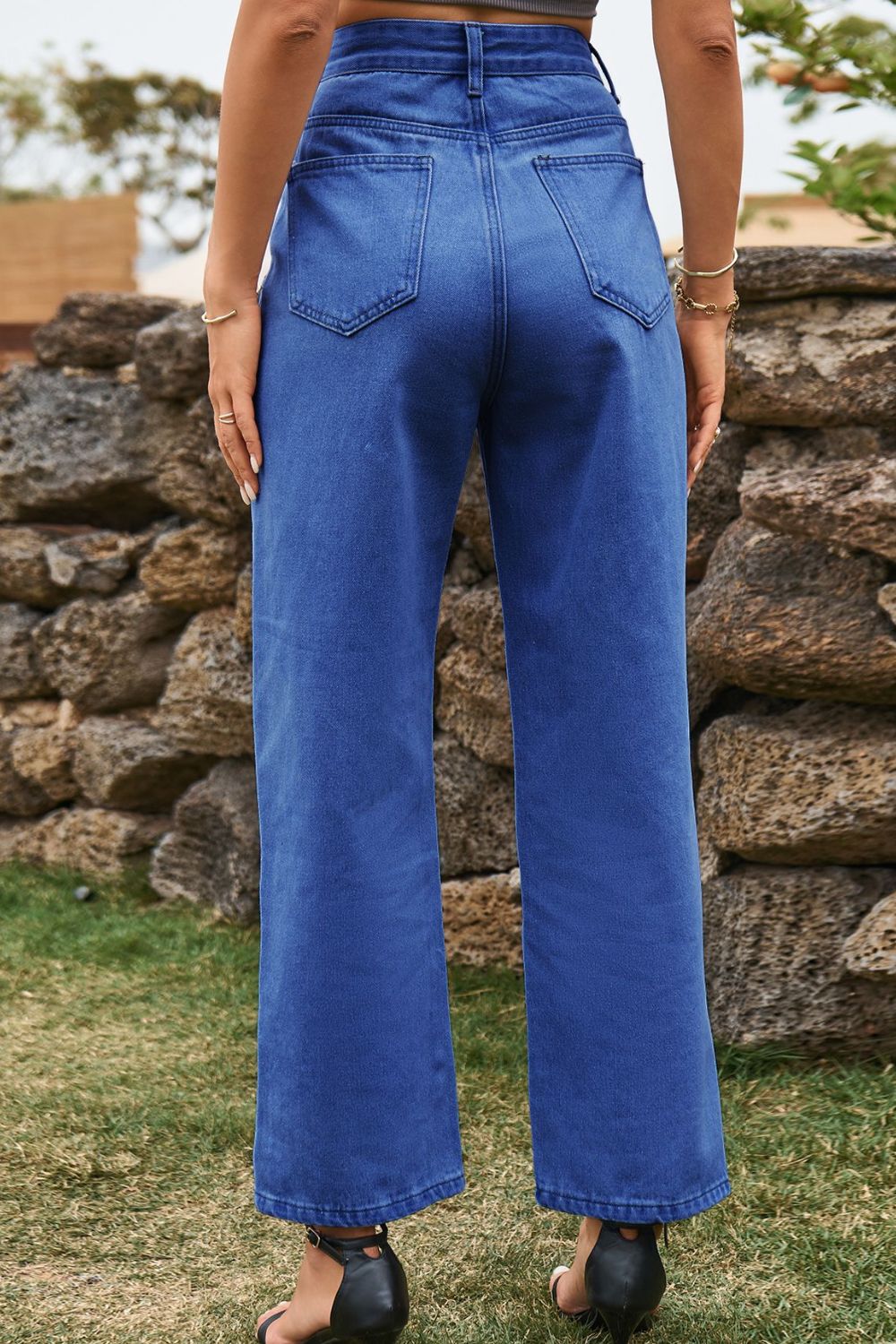 High Waist Loose Fit Ankle Slit Jeans – Trendsi | ClozArt