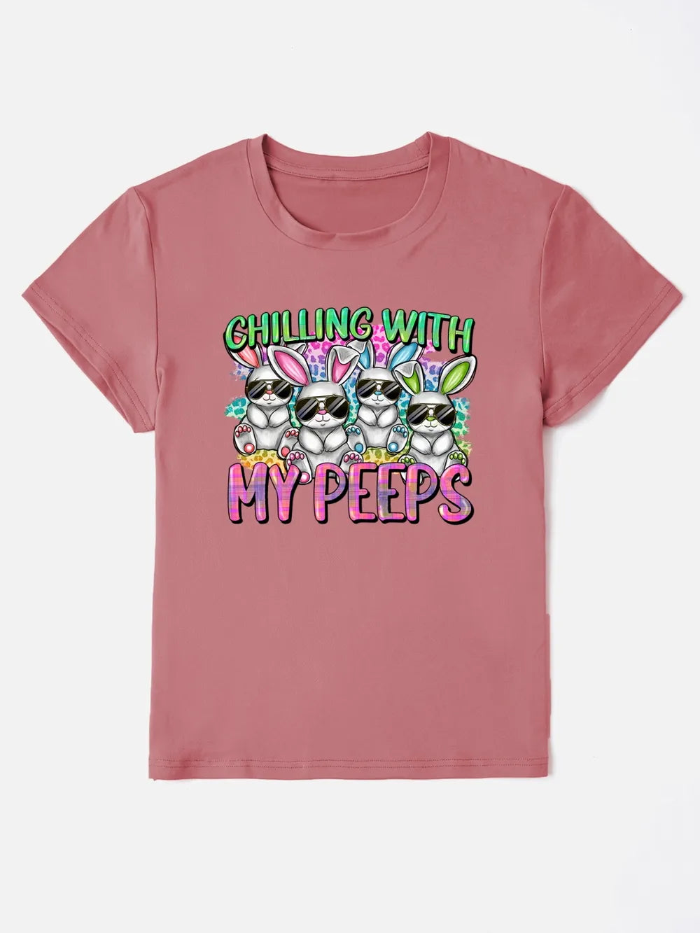 CHILLING WITH MY PEEPS Round Neck T-Shirt – Trendsi | ClozArt