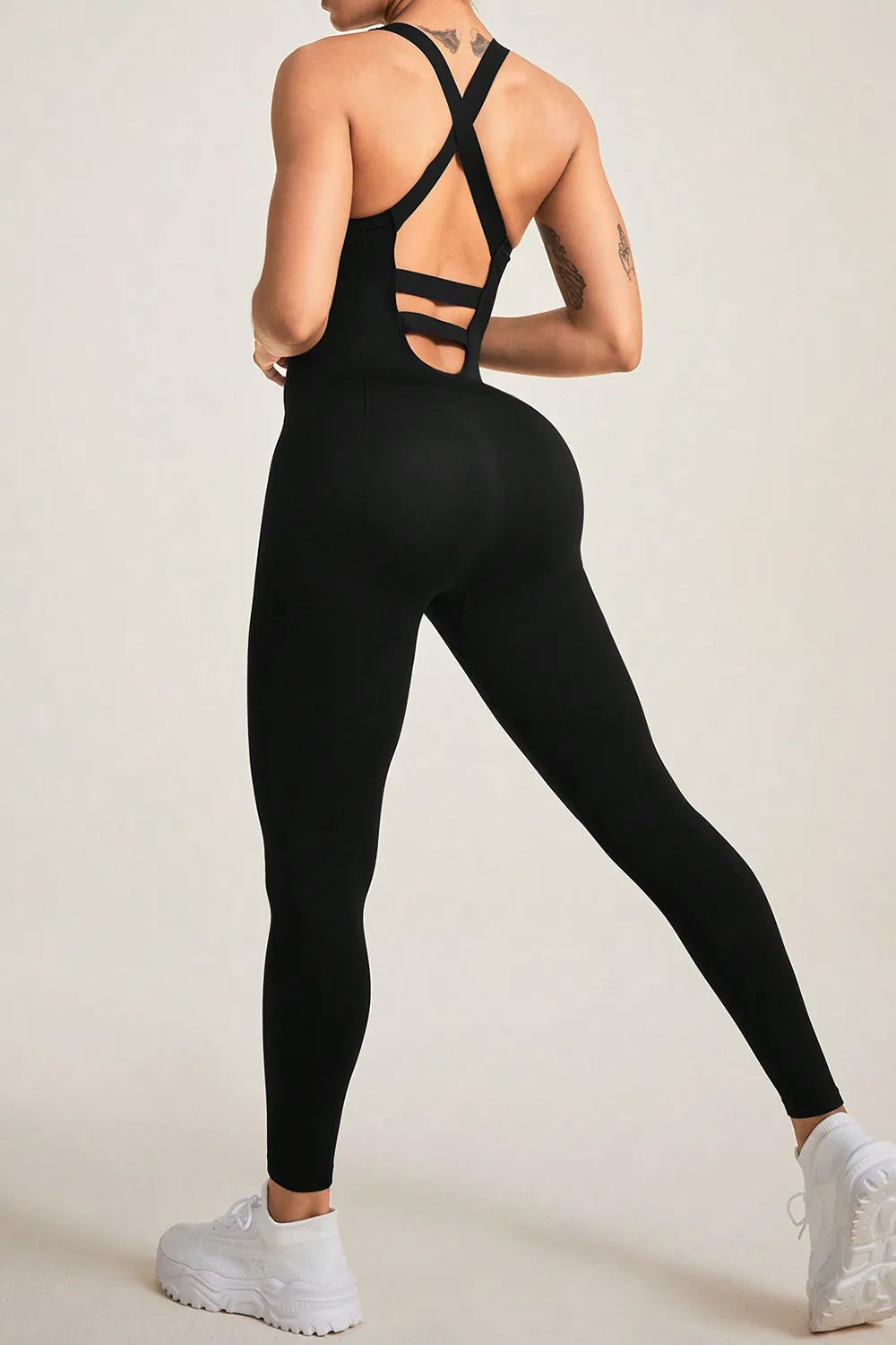 Crisscross Wide Strap Jumpsuit – Trendsi | ClozArt