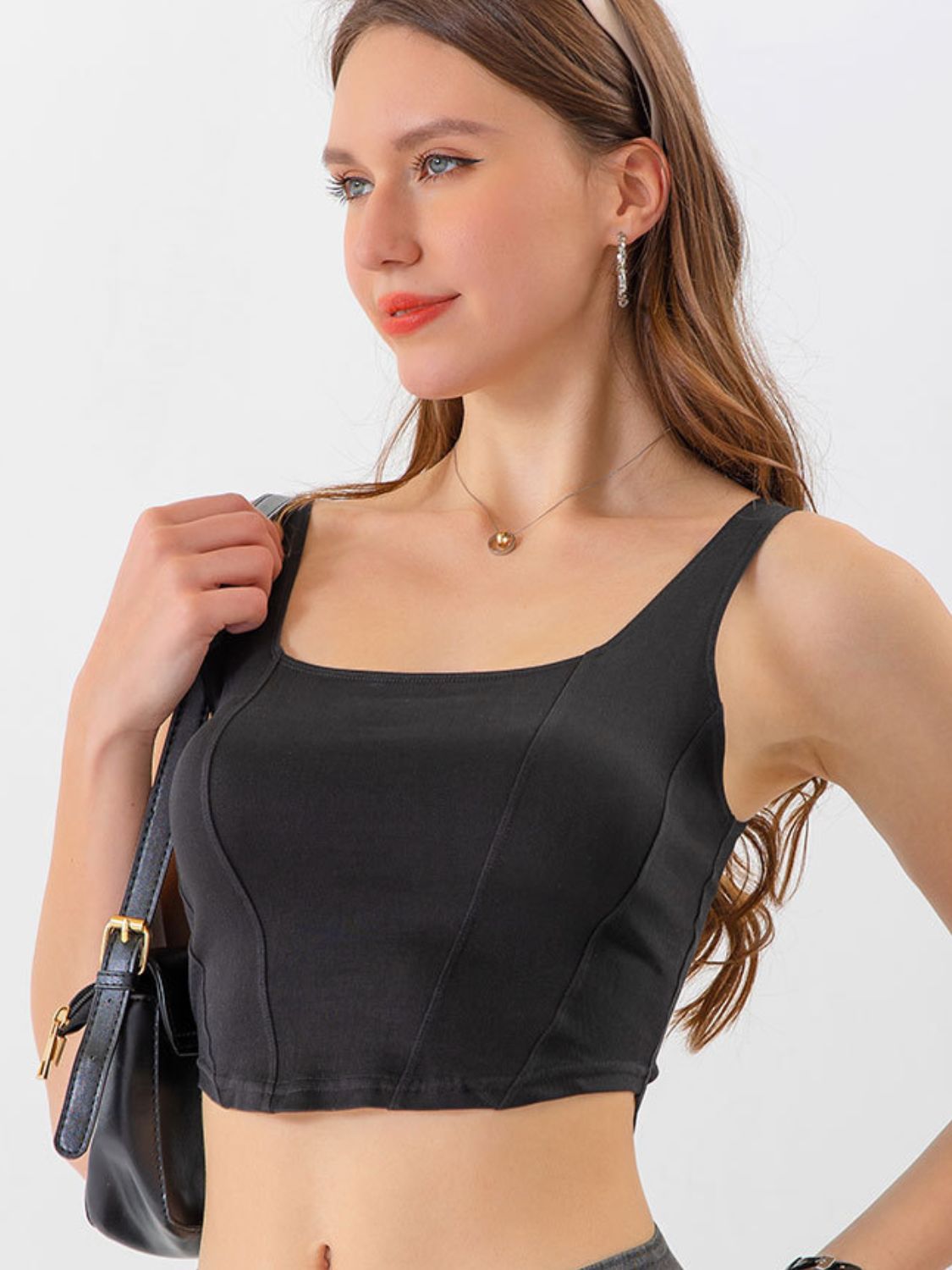 Seam Detail Cropped Denim Tank – Trendsi | ClozArt