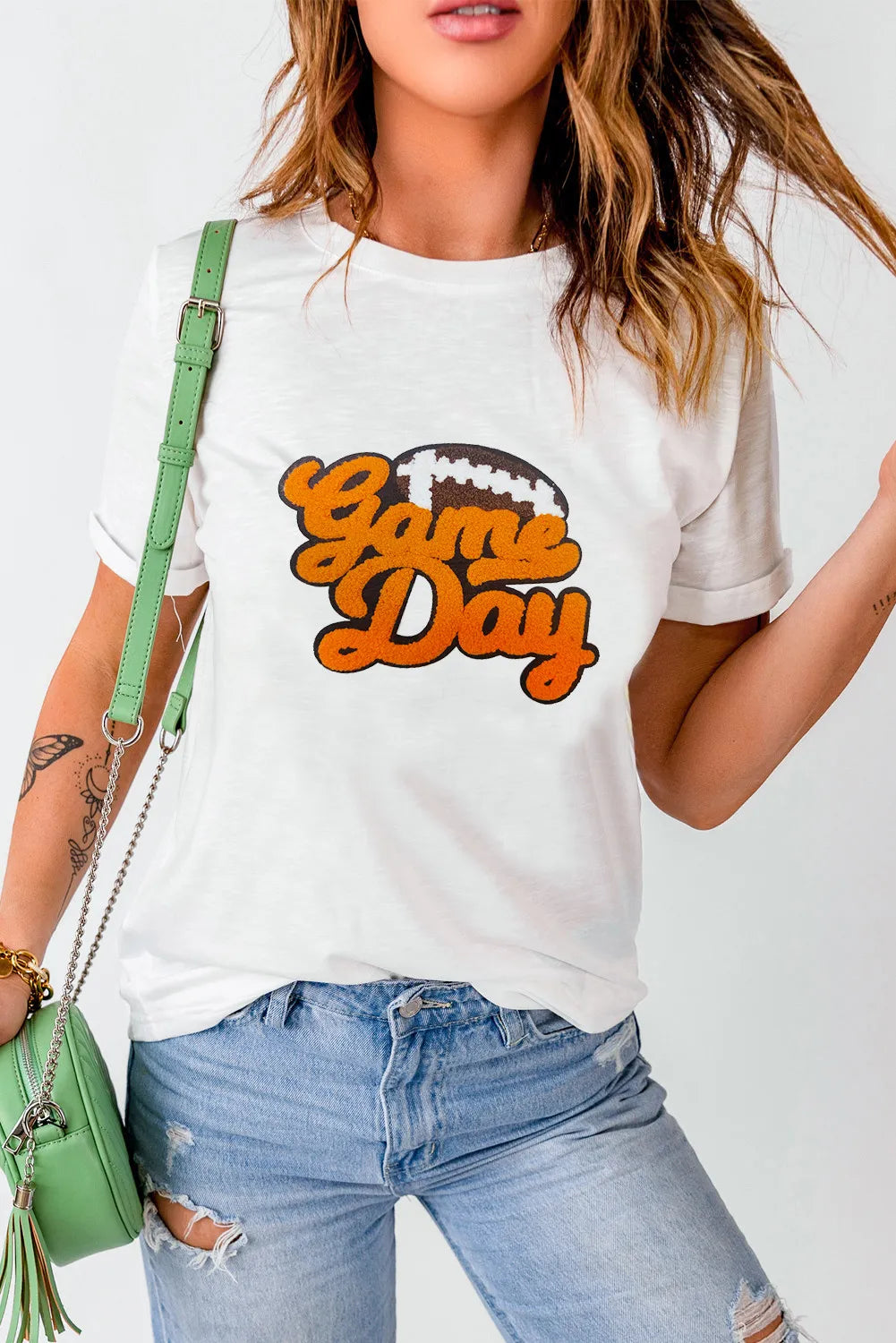 GAME DAY Round Neck Short Sleeve T-Shirt – Trendsi | ClozArt