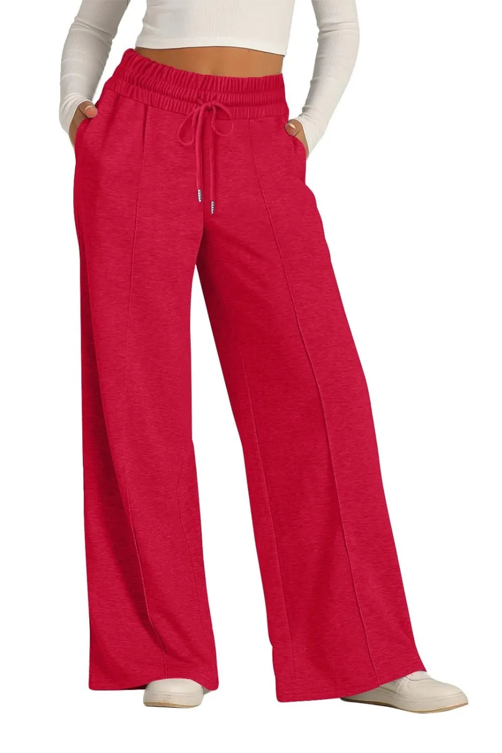Drawstring Elastic Waist Wide Leg Pants – Trendsi | ClozArt