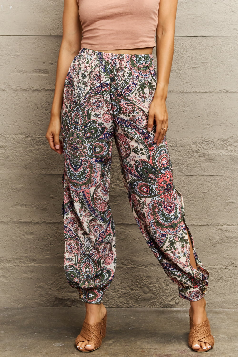Perfee Printed Cutout Long Pants – Trendsi | ClozArt
