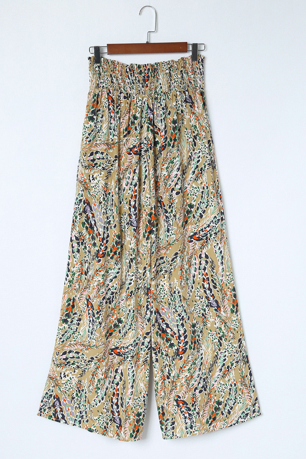 Printed Smocked Waist Wide Leg Pants – Trendsi | ClozArt