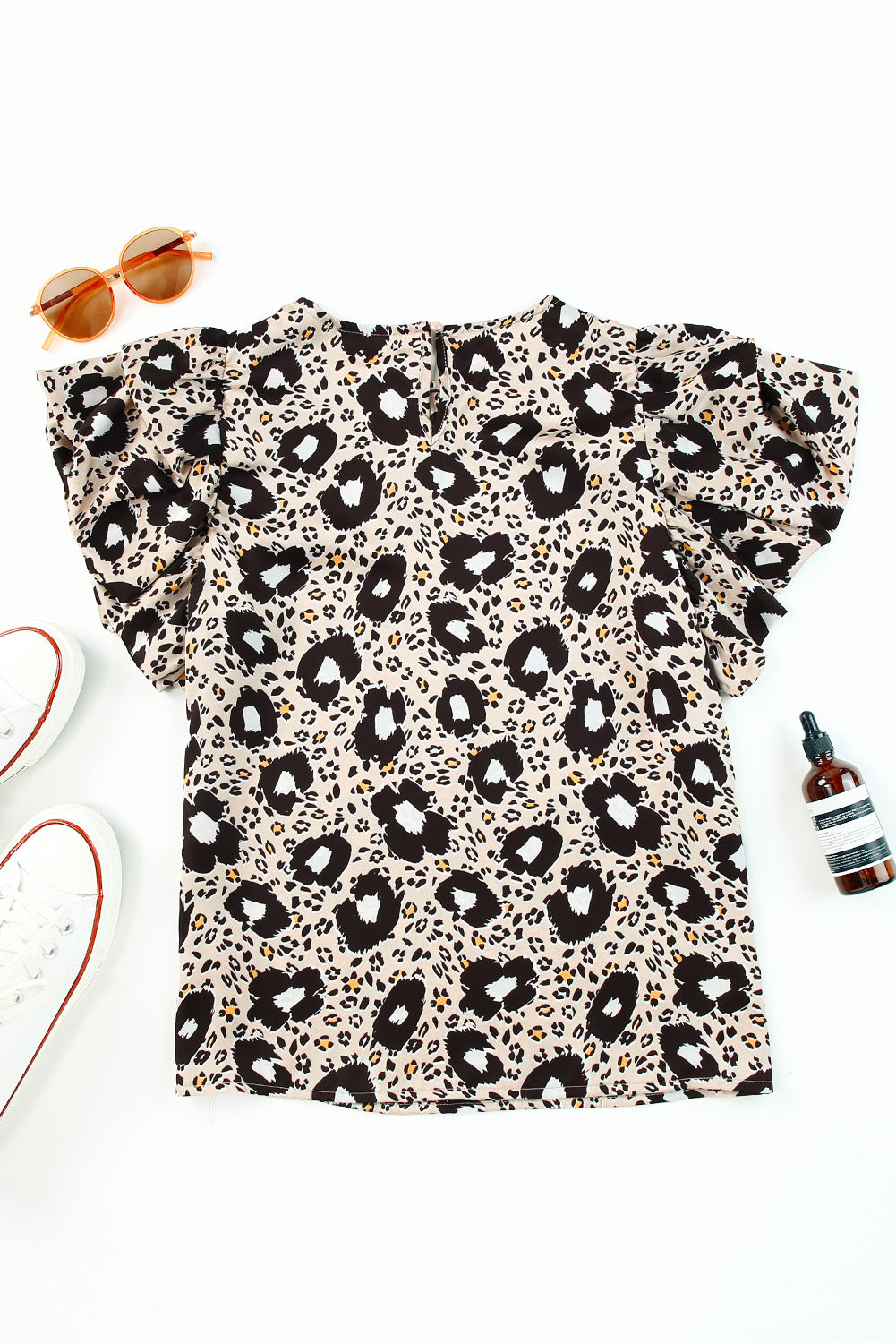 Animal Print Puff Sleeve Round Neck Blouse – Trendsi | ClozArt