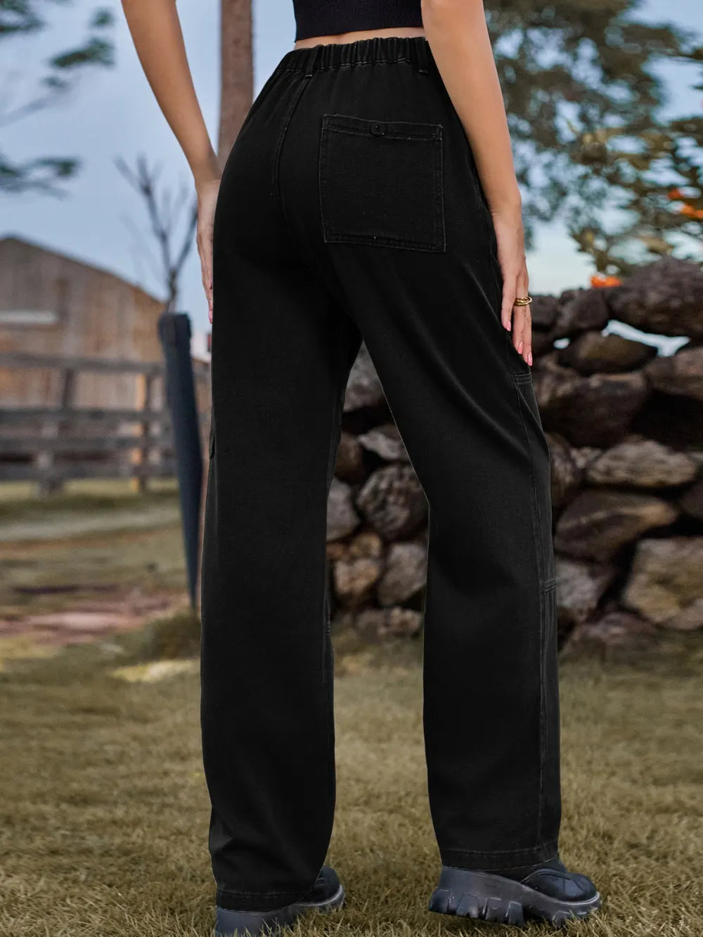 High Waist Cargo Straight Jeans – Trendsi | ClozArt
