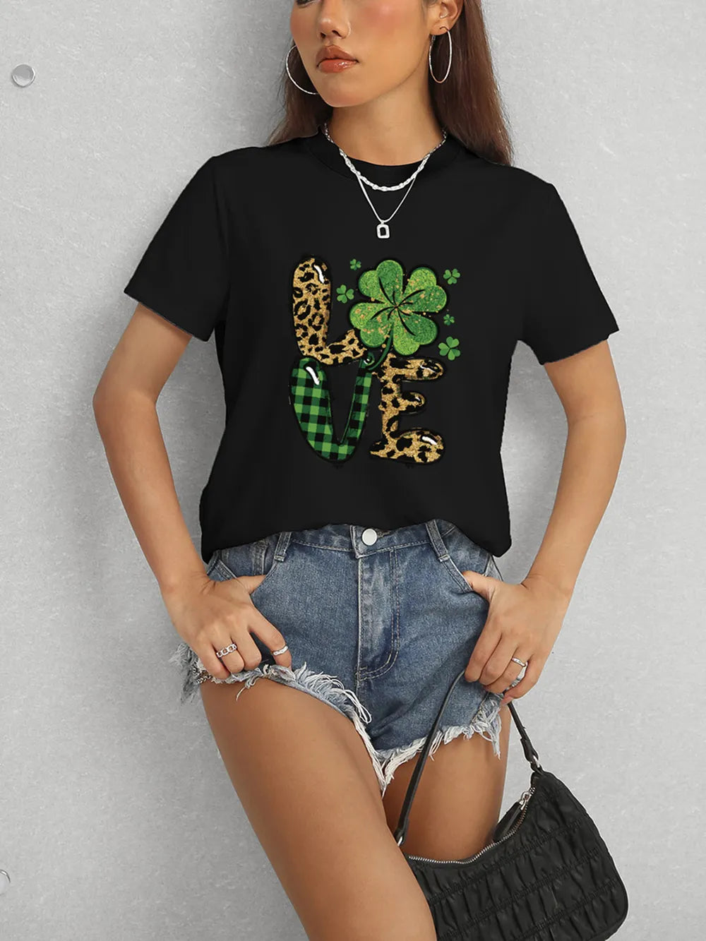 LOVE Round Neck Short Sleeve T-Shirt – Trendsi | ClozArt