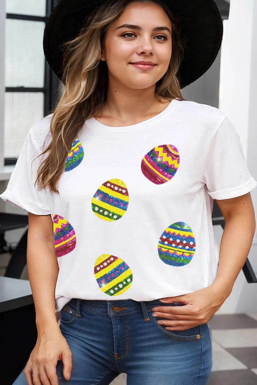 Plus Size Easter Round Neck Short Sleeve T-Shirt – Trendsi | ClozArt