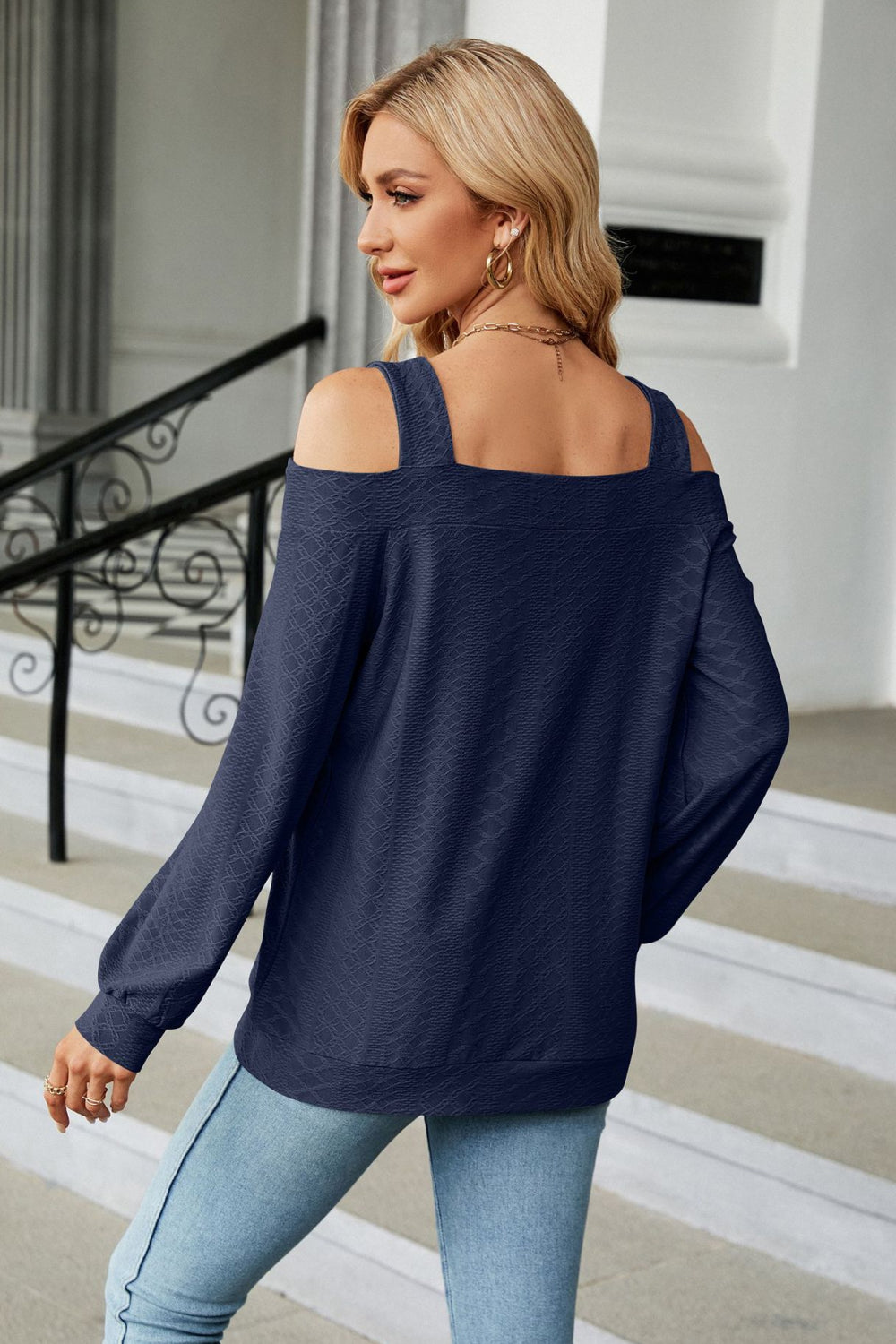 Cold Shoulder Square Neck Cutout Blouse – Trendsi | ClozArt